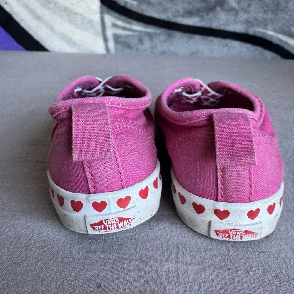 Size‎ 9.5c - Vans Toddler Shoes  - Lace Slip-On Pink with Hearts 500714